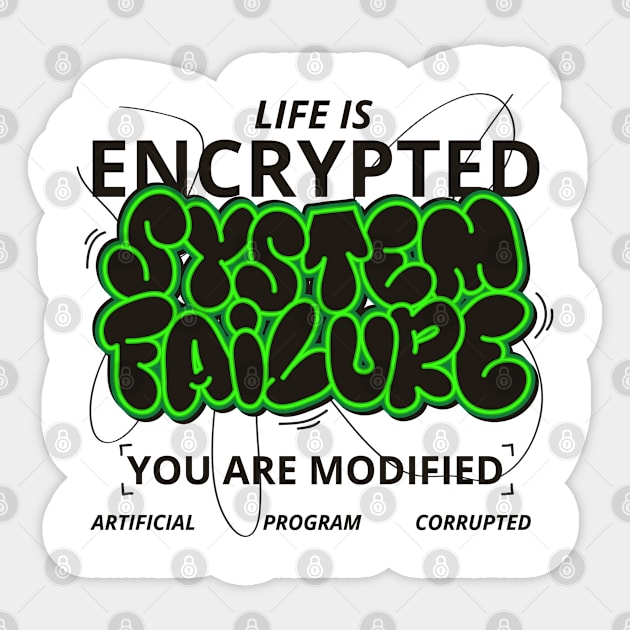 System Failure Neon word lettering art Sticker by idbihevier